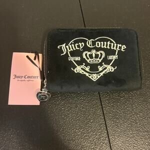 Juicy Couture Black Velour Vintage Wallet